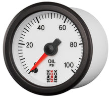 Cargar imagen en el visor de la galería, Autometer Stack 52mm 0-100 PSI 1/8in NPTF Male Pro Stepper Motor Oil Pressure Gauge - White