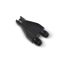 Cargar imagen en el visor de la galería, Russell Performance Billet Y-Block Adapter 3/8in SAE Qick Disconnect (2) -6AN Male Flare Black