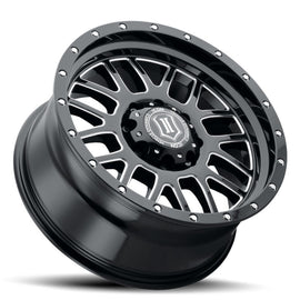 ICON Alpha 20x9 / 6x5.5 / 16mm / 5.625in BS Gloss Black Wheel w/ Milled Windows