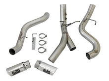 Cargar imagen en el visor de la galería, aFe ATLAS 4in DPF-Back Alum Steel Exhaust System w/Dual Exit Polished Tip 2017 GM Duramax 6.6L (td)