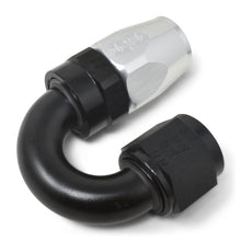 Cargar imagen en el visor de la galería, Russell Performance -8 AN Black/Silver 180 Degree Tight Radius Full Flow Swivel Hose End