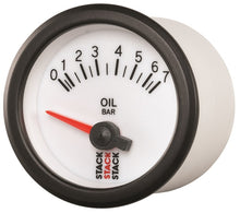 Cargar imagen en el visor de la galería, Autometer Stack 52mm 0-7 Bar M10 Male Electric Oil Pressure Gauge - White