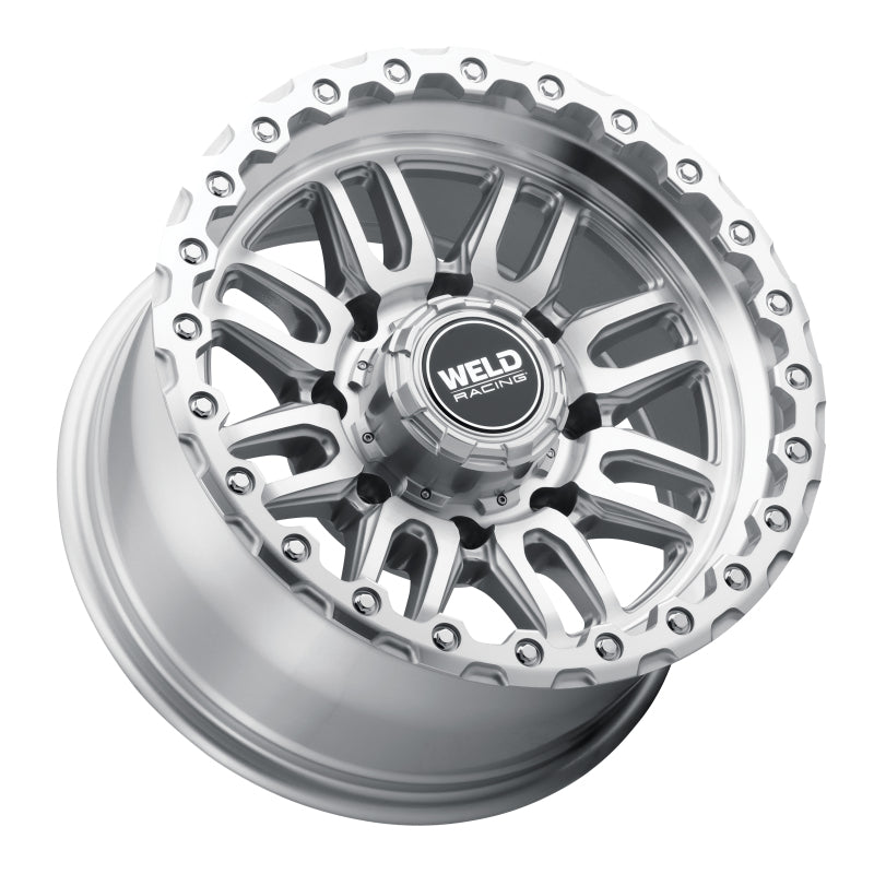 Weld Off-Road Swift 17x9in - 8x165.1 BP - ET-12 - 125.1mm CB - Gloss Silver Machined Wheel & Ring