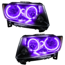Cargar imagen en el visor de la galería, Oracle 11-13 Jeep Grand Cherokee Pre-Assembled Halo Headlights (Non HID) Chrome - UV/Purple