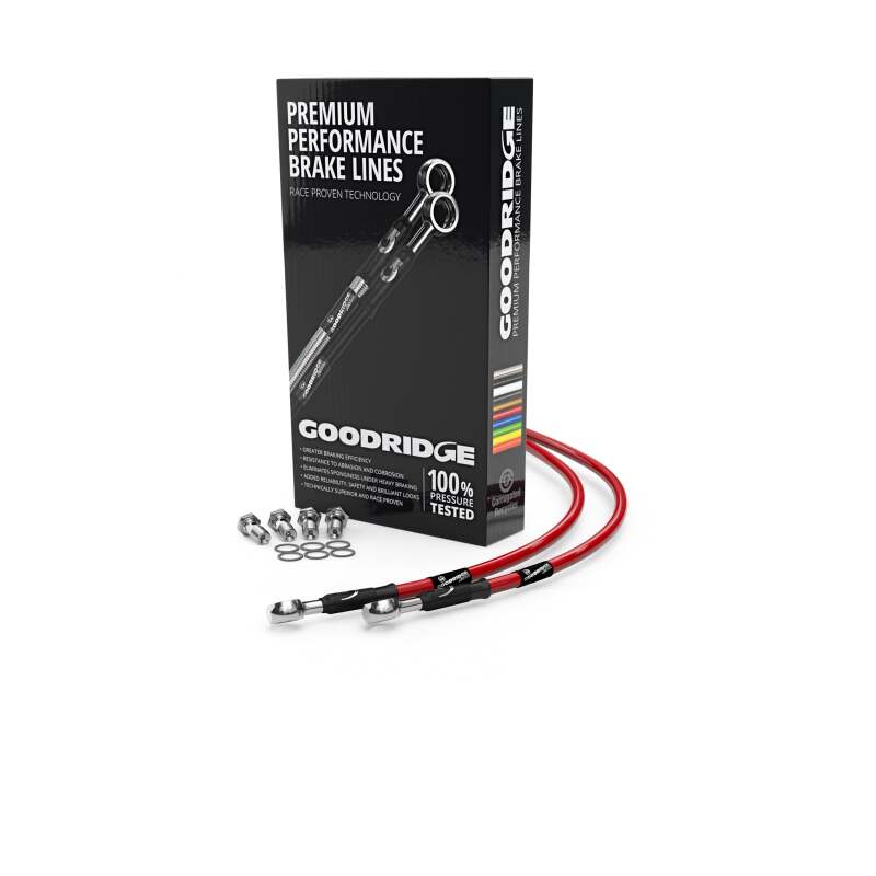 Goodridge 07-15 Triumph Street Triple R Red Rear SS Brake Lines