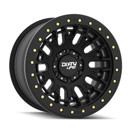 Dirty Life DT-3 17X9 6x139.7 -12 Offset - Satin Black w/ Simulated Beadlock