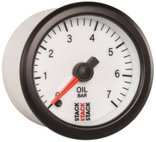 Cargar imagen en el visor de la galería, Autometer Stack 52mm 0-7 Bar M10 Male Pro Stepper Motor Oil Pressure Gauge - White