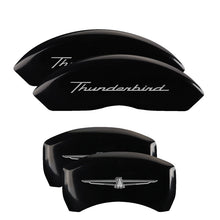 Cargar imagen en el visor de la galería, MGP 4 Caliper Covers Engraved Front &amp; Rear Oval logo/Ford Black finish silver ch