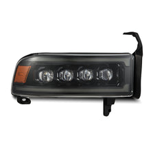 Cargar imagen en el visor de la galería, AlphaRex 94-01 RAM 1500 NOVA LED Proj Headlights Alpha-Blk w/Activ Light/Seq Signal/SB DRL