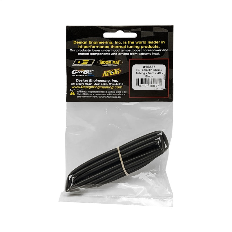 DEI Hi-Temp Shrink Tube 3mm x 4ft - Black