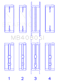 King Engine Bearings GMC 2.8L/3.4L V6 173Ci/207Ci (Size +0.75mm) Main Bearing Set