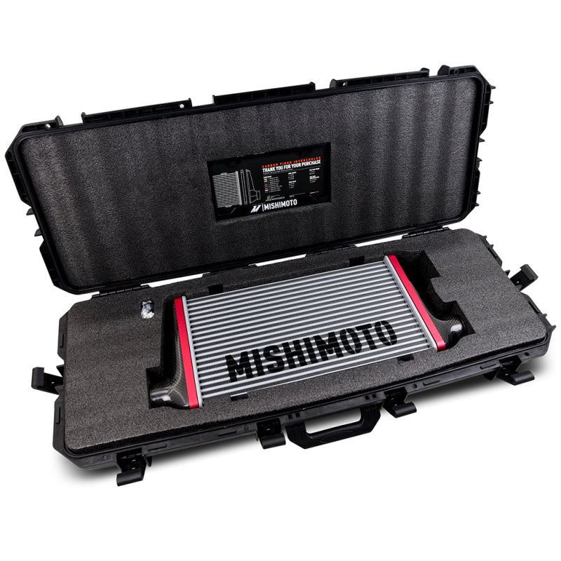 Mishimoto Universal Carbon Fiber Intercooler - Matte Tanks - 525mm Gold Core - C-Flow - DG V-Band