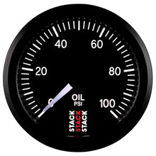 Cargar imagen en el visor de la galería, Autometer Stack 52mm 0-100 PSI 1/8in NPTF Male Pro Stepper Motor Oil Pressure Gauge - Black