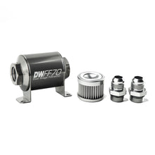 Cargar imagen en el visor de la galería, DeatschWerks Stainless Steel 10AN 10 Micron Universal Inline Fuel Filter Housing Kit (70mm)