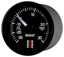 Cargar imagen en el visor de la galería, Autometer Stack 52mm -30INHG to +30 PSI (Incl T-Fitting) Pro Stepper Motor Boost Press Gauge - Black