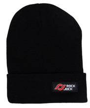 Cargar imagen en el visor de la galería, RockJock Beanie Black w/ Red and White RockJock Logo Patch One Size Fits All