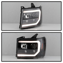 Cargar imagen en el visor de la galería, Spyder 07-13 GMC Sierra 1500-3500 Ver 2 Proj Headlights - DRL LED - All Blk PRO-YD-GS07V2-LBDRL-BKV2