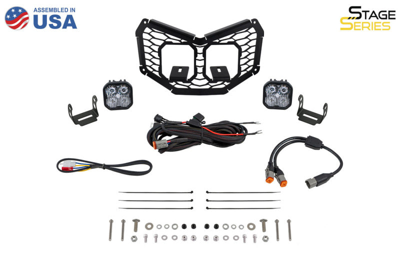 Diode Dynamics 17-24 Can-Am Maverick X3 Stage Series LED Grille Kit Bracket Kit