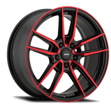 Load image into Gallery viewer, Konig Myth 18x8 5x112 ET43 Gloss Black w/ Red Tinted Clearcoat