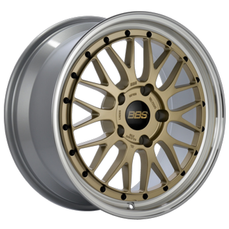 BBS LM 19x8.5 5x120 ET32 Diamond Gold Center Diamond Cut Lip Wheel -82mm PFS/Clip Required