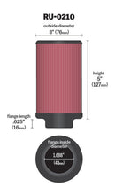 Cargar imagen en el visor de la galería, K&amp;N Filter Universal Rubber Filter 1-11/16in FLG / 3in OD / 5in Height