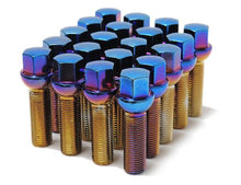 Load image into Gallery viewer, Wheel Mate Mevius Lug Bolt Set of 20 - Blue Neon 12x1.50 40mm Cone 60 DEG TAP