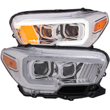 Cargar imagen en el visor de la galería, ANZO 2016-2017 Toyota Tacoma Projector Headlights w/ Plank Style Design Chrome w/ Amber