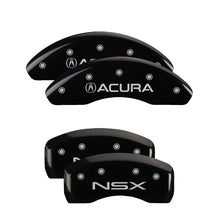 Cargar imagen en el visor de la galería, MGP 4 Caliper Covers Engraved Front Acura Engraved Rear NSX Black finish silver ch