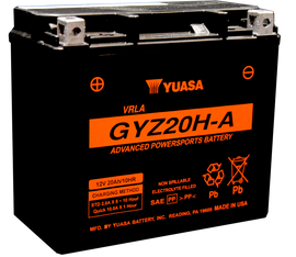 Yuasa GYZ20H-A High Performance Maintenance Free AGM 12-Volt Battery