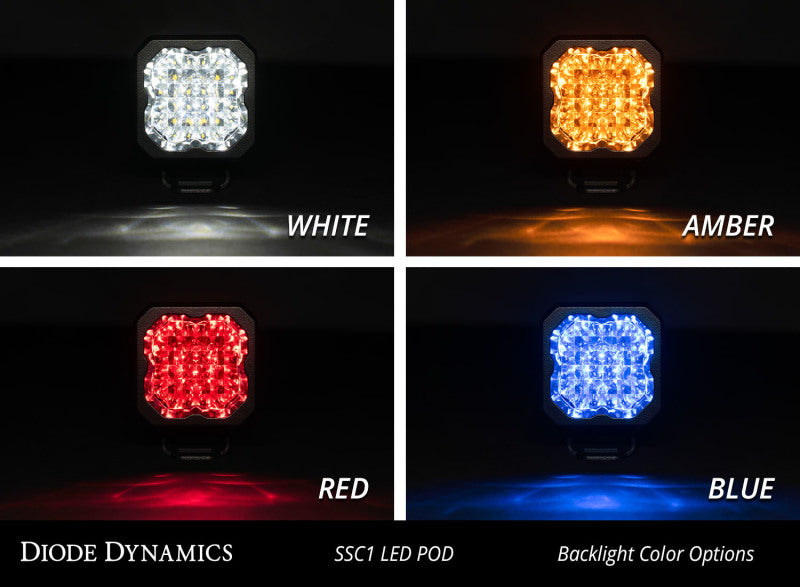 Diode Dynamics Stage Series C1 LED Pod Pro - White Spot Standard RBL (Pair)