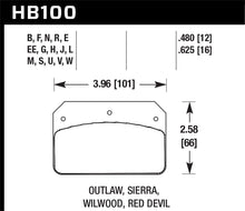 Cargar imagen en el visor de la galería, Hawk Wilwood/Outlaw 16mm Blue 9012 Rear Brake Pads
