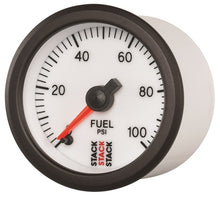 Cargar imagen en el visor de la galería, Autometer Stack 52mm 0-100 PSI 1/8in NPTF Male Pro Stepper Motor Fuel Pressure Gauge - White