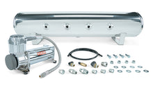 Cargar imagen en el visor de la galería, Air Lift 4 Gal. 7-Port Tank w/ Viair 444c Chrome Compressor (Incl. Fittings &amp; Mounting Hardware)