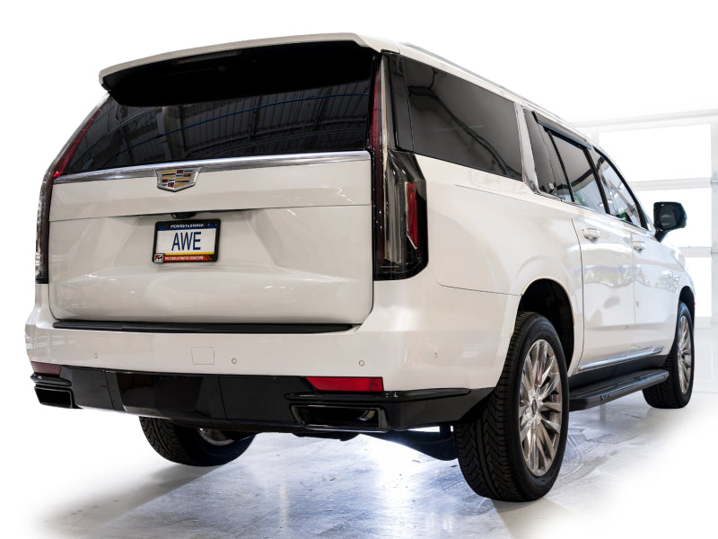 AWE Tuning 2021+ Cadillac Escalade 6.2L ESV 0FG Dual Exit Exhaust System (Reuses OE Tips)