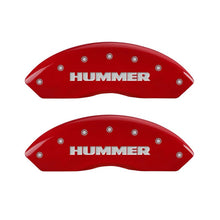 Load image into Gallery viewer, MGP 4 Caliper Covers Engraved Front &amp; Rear Hummer Red finish silver ch