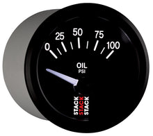 Cargar imagen en el visor de la galería, Autometer Stack Instruments 52mm 0-100 PSI 1/8in NPTF Electronic Oil Pressure Gauge - Black