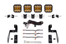 Cargar imagen en el visor de la galería, Diode Dynamics Jeep JK SS5 4-Pod CrossLink Grille Lightbar Kit Pro - Yellow Combo