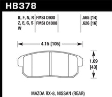 Cargar imagen en el visor de la galería, Hawk 03-07 RX8 Blue 9012 Race Rear Brake Pads D1008