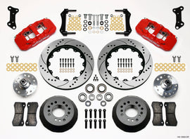 Wilwood AERO6 Front Hub Kit 14.00 Drilled Red 67-69 Camaro 64-72 Nova Chevelle