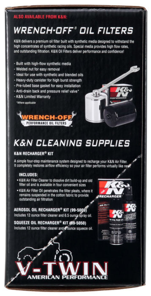 K&N Filter Kit for Harley-Davidson 08-11 Dyna FXD/FXDB/FXDC/FXDL/FXDWG / Fat Bob FXDF