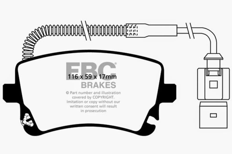 EBC 09-11 Audi A6 Quattro 3.0 Supercharged Ultimax2 Rear Brake Pads