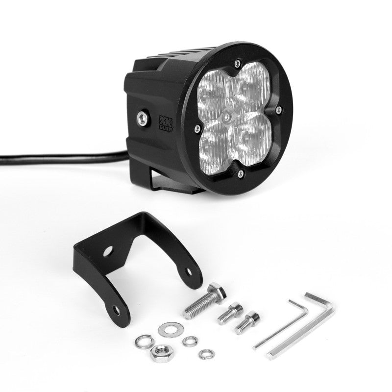 XK Glow Round XKchrome 20w LED Cube Light w/ RGB Accent Kit w/ Cntrlr Fog Mount- Driving Beam 2pc