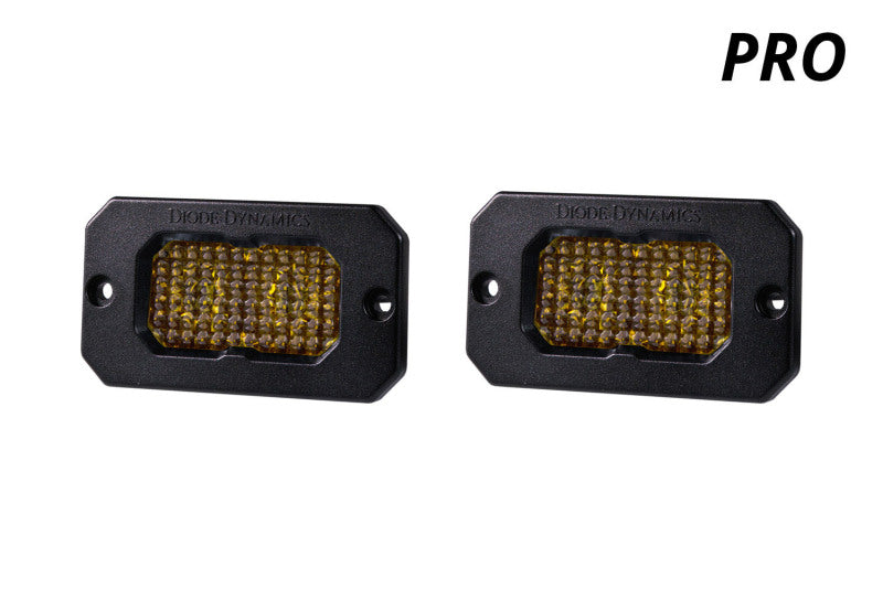 Diode Dynamics Stage Series 2 In LED Pod Pro - Yellow Fog Flush ABL (Pair)