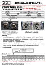 Cargar imagen en el visor de la galería, HKS SYMMETRY TURBINE GT5565 BB 3BOLT A/R 0.73