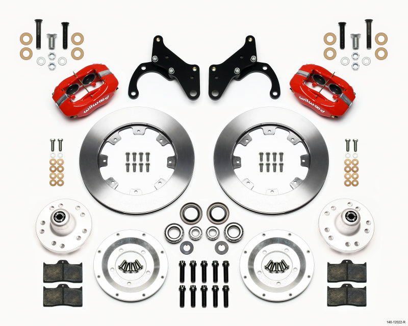 Wilwood Forged Dynalite Front Kit 12.19in Red 65-68 Chevy Impala -Drum Spindle