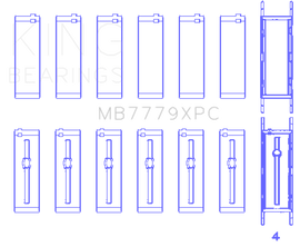 King Engine Bearings BMW B58B30A (Size 0.26) Coated Performance Main Bearing Set