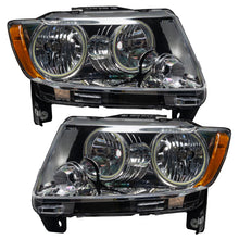 Cargar imagen en el visor de la galería, Oracle 11-13 Jeep Grand Cherokee Pre-Assembled Halo Headlights (Non HID) Chrome - UV/Purple