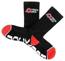 Load image into Gallery viewer, RockJock Socks Black w/ Red and White Logo