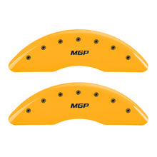 Cargar imagen en el visor de la galería, MGP 4 Caliper Covers Engraved Front &amp; Rear MGP Yellow finish black ch