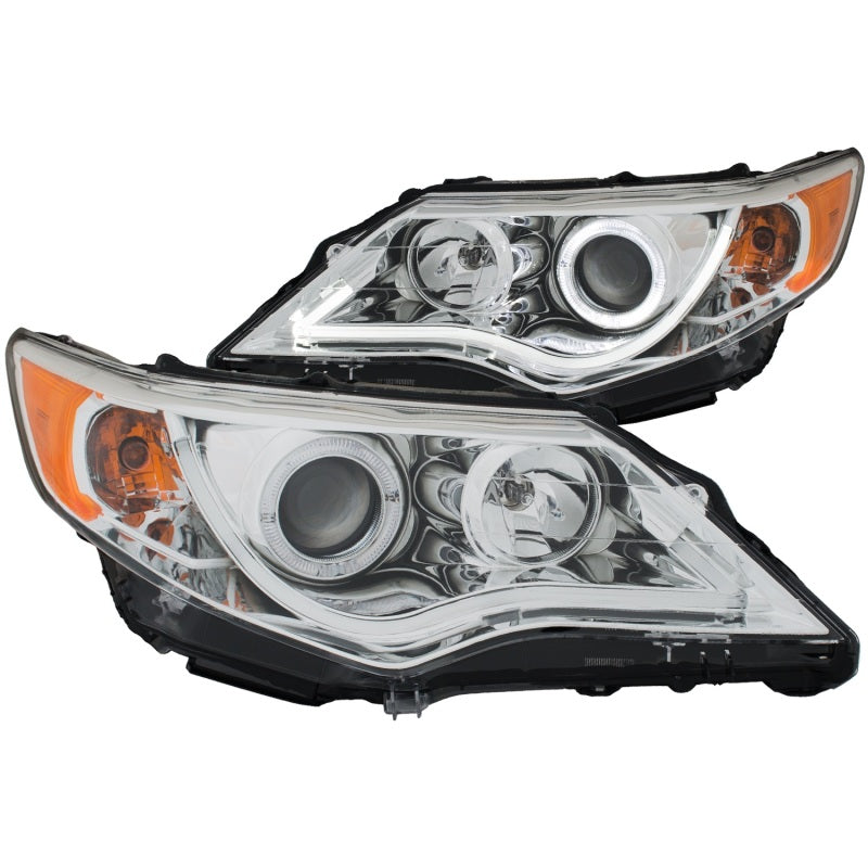 ANZO 2012-2013 Toyota Camry Projector Headlights w/ Halo Chrome